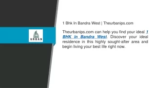 1 Bhk In Bandra West  Theurbanips.com