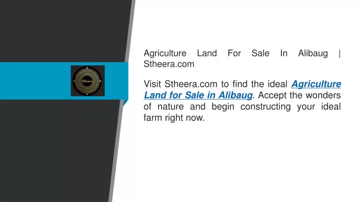 agriculture land for sale in alibaug stheera