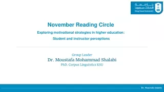 Exploring motivational strategies in higher education:  Student and instructor