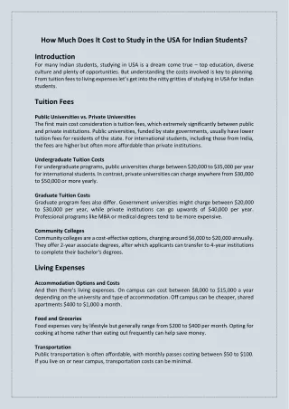 How Much Does It Cost to Study in the USA for Indian Students