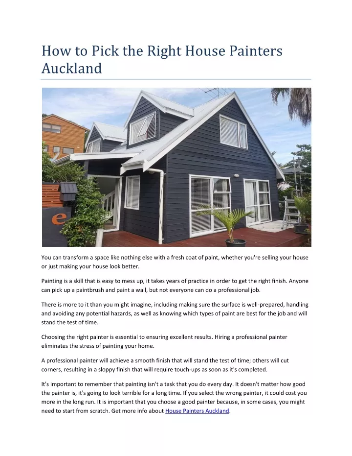 how to pick the right house painters auckland