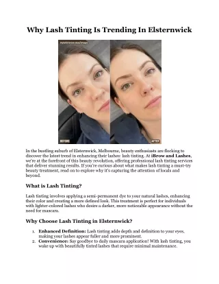 why lash tinting is trending in elsternwick