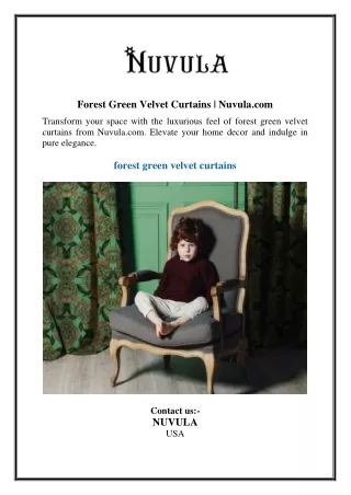 Forest Green Velvet Curtains | Nuvula.com