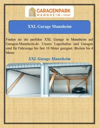 XXL Garage Mannheim