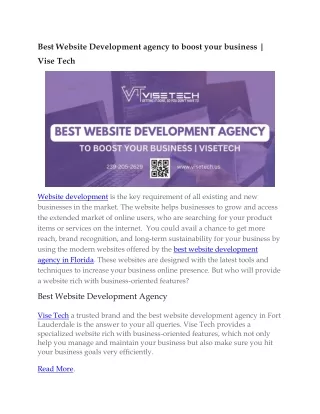 Best Website Development agency to boost your business