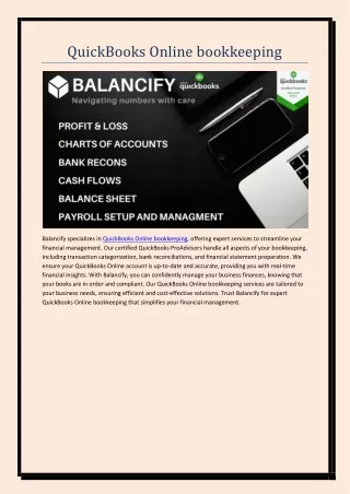 QuickBooks Online Bookkeeping