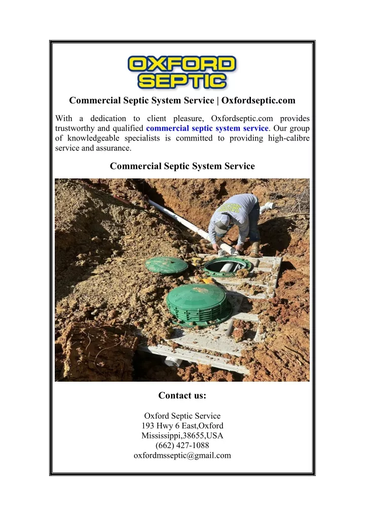 commercial septic system service oxfordseptic com