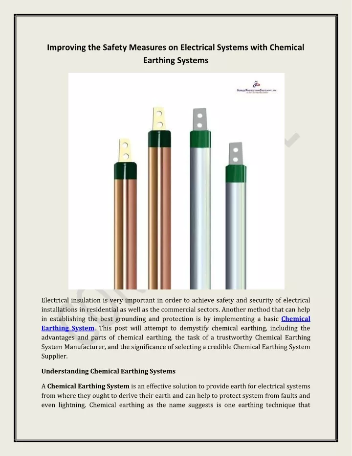 improving the safety measures on electrical