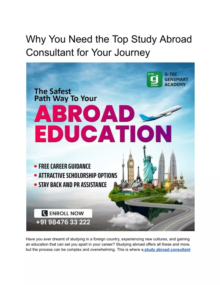 why you need the top study abroad consultant