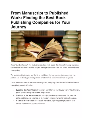 from manuscript to published work finding