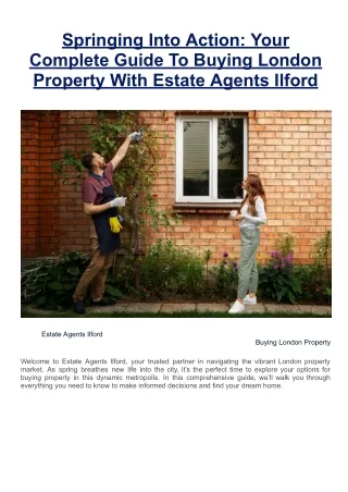 Springing Into Action_ Your Complete Guide To Buying London Property With Estate Agents Ilford