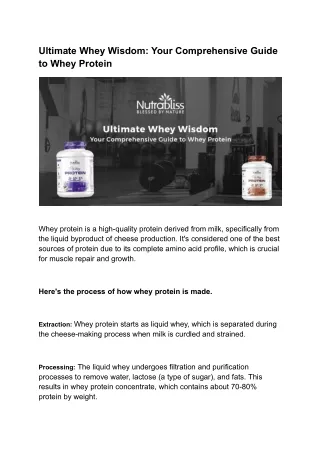 ultimate whey wisdom your comprehensive guide
