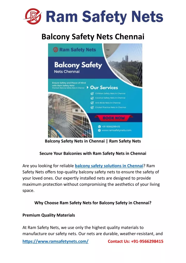 balcony safety nets chennai