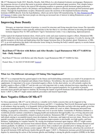 The Extensive Overview To Mk-677: Benefits, And Buying Securely