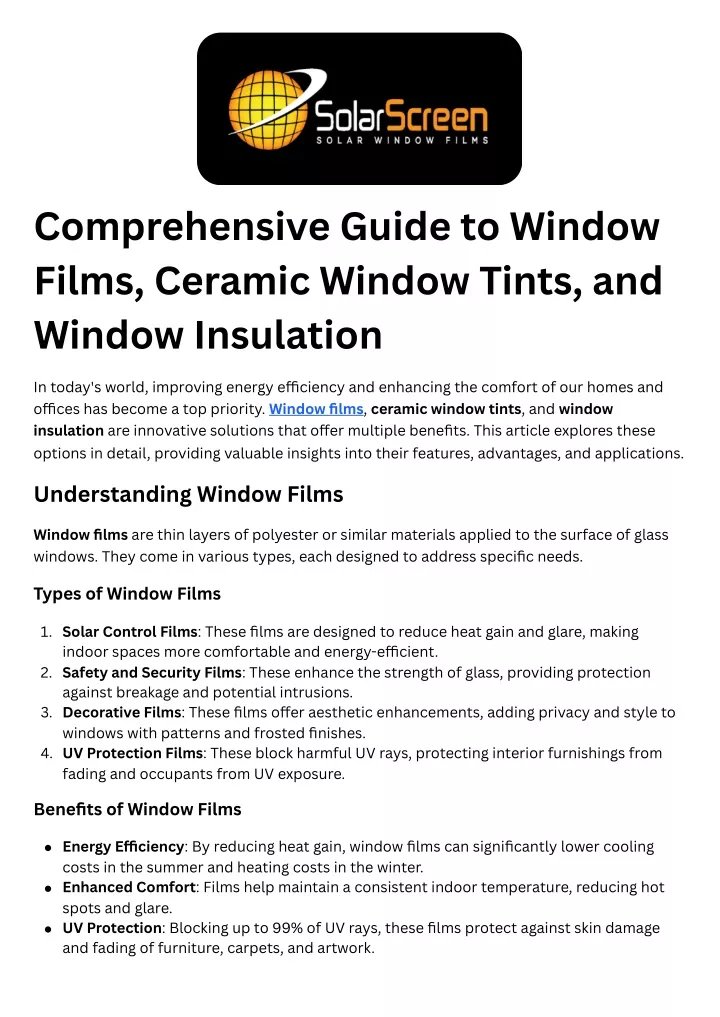 comprehensive guide to window films ceramic