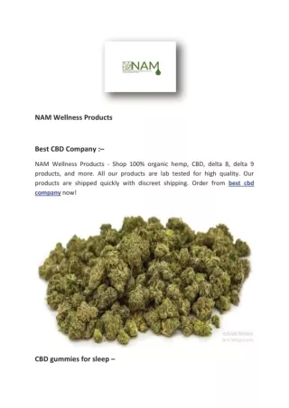 NAM Wellness Products