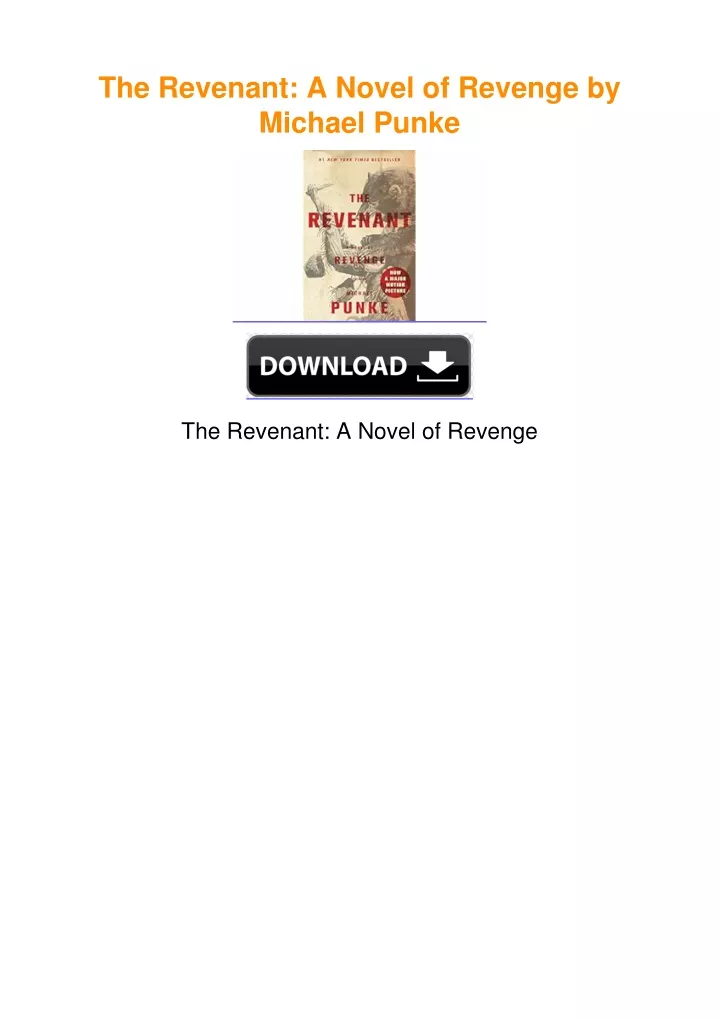 PPT - The Revenant: A Novel of Revenge by Michael Punke PowerPoint ...