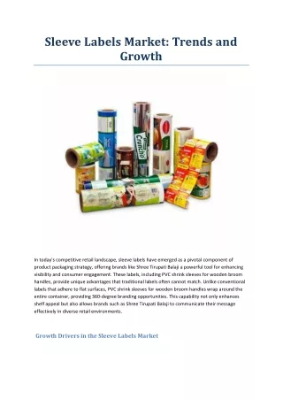 Sleeve Labels Market Trends and Growth