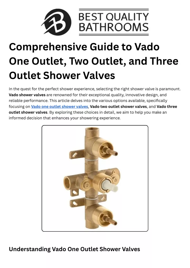 comprehensive guide to vado one outlet two outlet