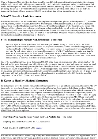 Discovering The Benefits Of Mk-677: Elevating Your Health And Wellness