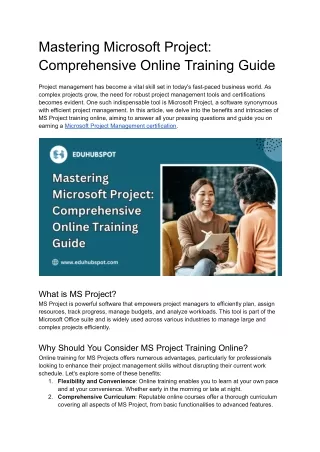 mastering microsoft project comprehensive online