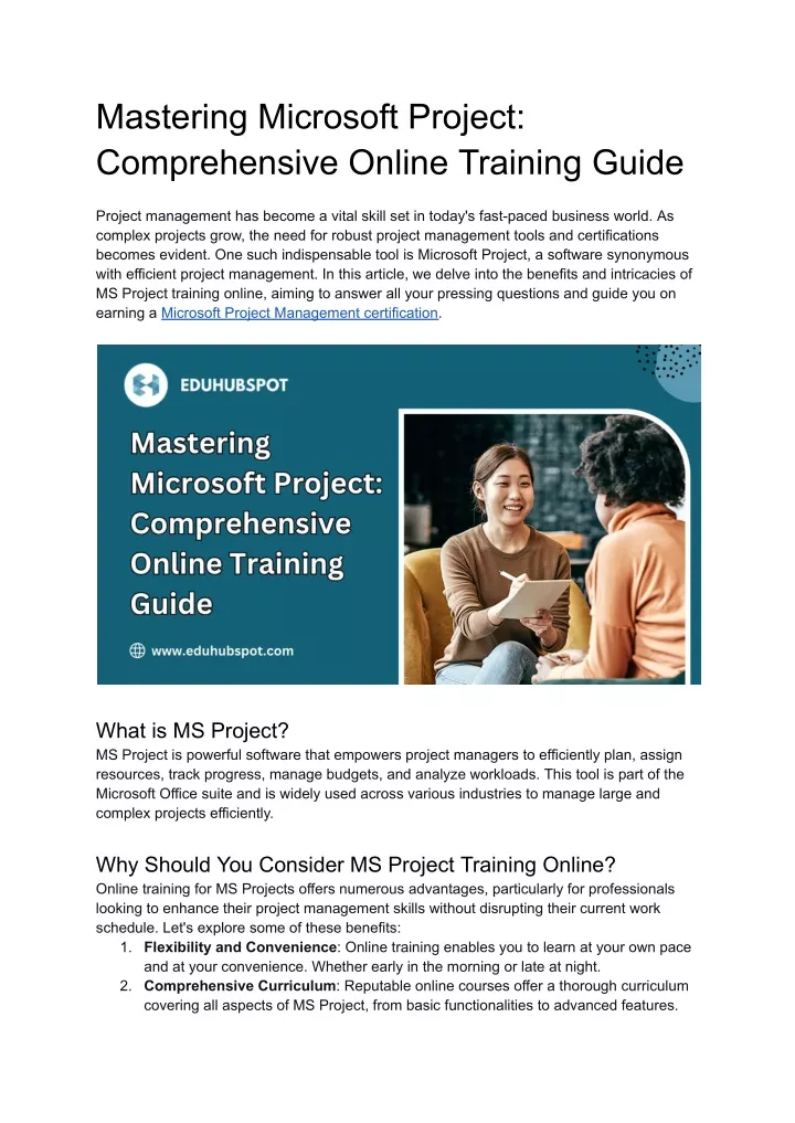 mastering microsoft project comprehensive online