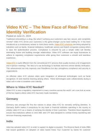 Video KYC – The New Face of Real-Time Identity Verification