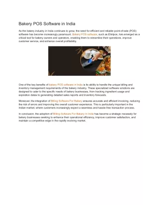 bakery pos software in india