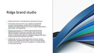Ridge brand studio