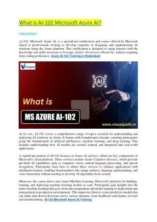 what is ai 102 microsoft azure ai