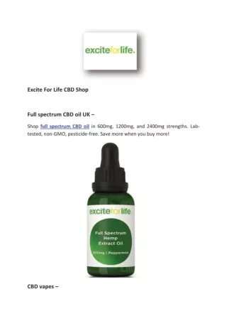 Excite For Life CBD Shop