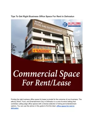 tips to get right business office space for rent