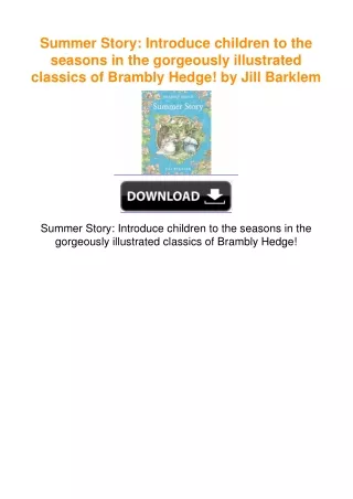 Summer Story: Introduce children to the seasons in the gorgeously
