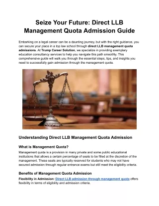 Seize Your Future_ Direct LLB Management Quota Admission Guide