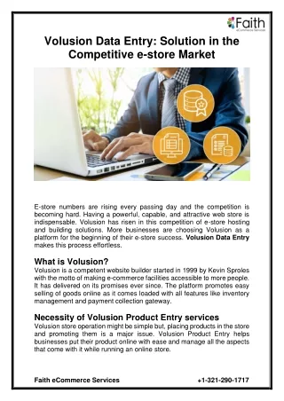 Volusion Data Entry Solution in the Competitive e-store Market