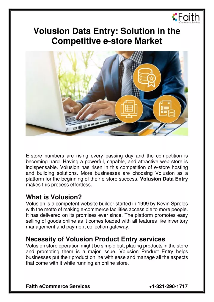 volusion data entry solution in the competitive