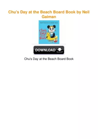 Chu's Day at the Beach Board Book by Neil Gaiman