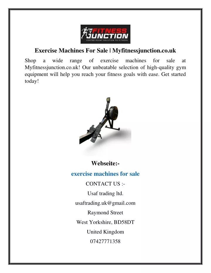 exercise machines for sale myfitnessjunction co uk