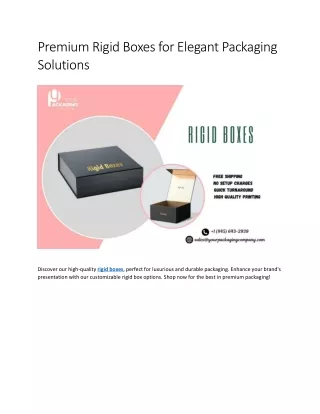 Premium Rigid Boxes for Elegant Packaging Solutions