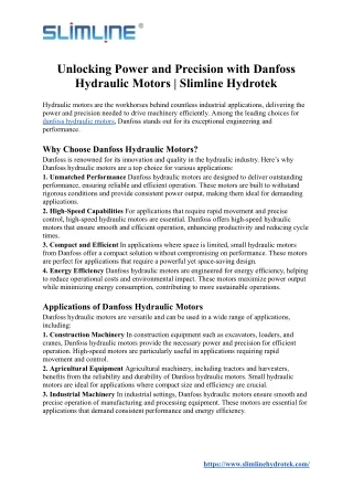 Unlocking Power and Precision with Danfoss Hydraulic Motors _ Slimline Hydrotek