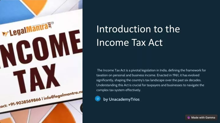 introduction to the income tax act