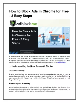 How to Block Ads in Chrome for Free - 3 Easy Steps