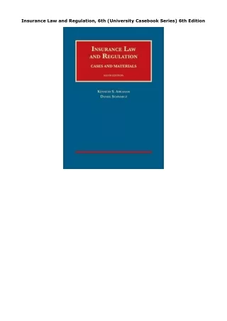 Download PDF Insurance Law and Regulation, 6th (University Casebook Series) 6th