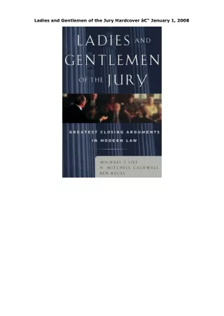 PDF Ladies and Gentlemen of the Jury Hardcover â€“ January 1, 2008
