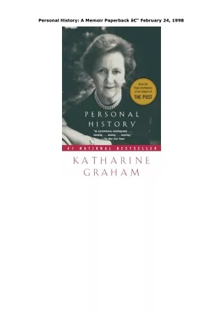 PDF Download Personal History: A Memoir Paperback â€“ February 24, 1998