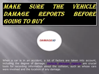 Vehicle damage report