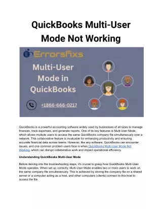 quickbooks multi user mode not working