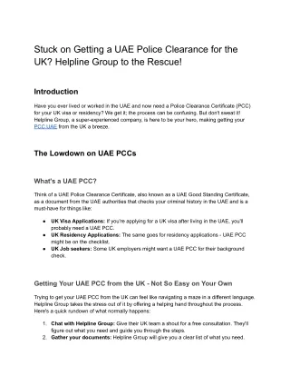 Stuck on Getting a UAE Police Clearance for the UK_  Helpline Group to the Rescue!
