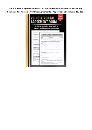 Download PDF Vehicle Rental Agreement Form: A Comprehensive Approach to Secure a