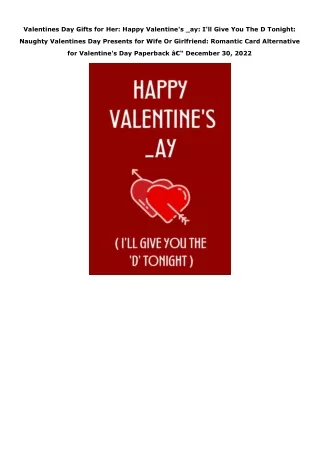 PDF Valentines Day Gifts for Her: Happy Valentine's _ay: I'll Give You The D Ton